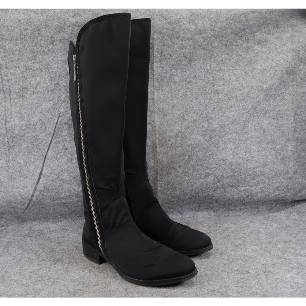 Donald Pliner Shoes Womens 6 Nova Boots Knee High Tall Double Zip Fashion Black